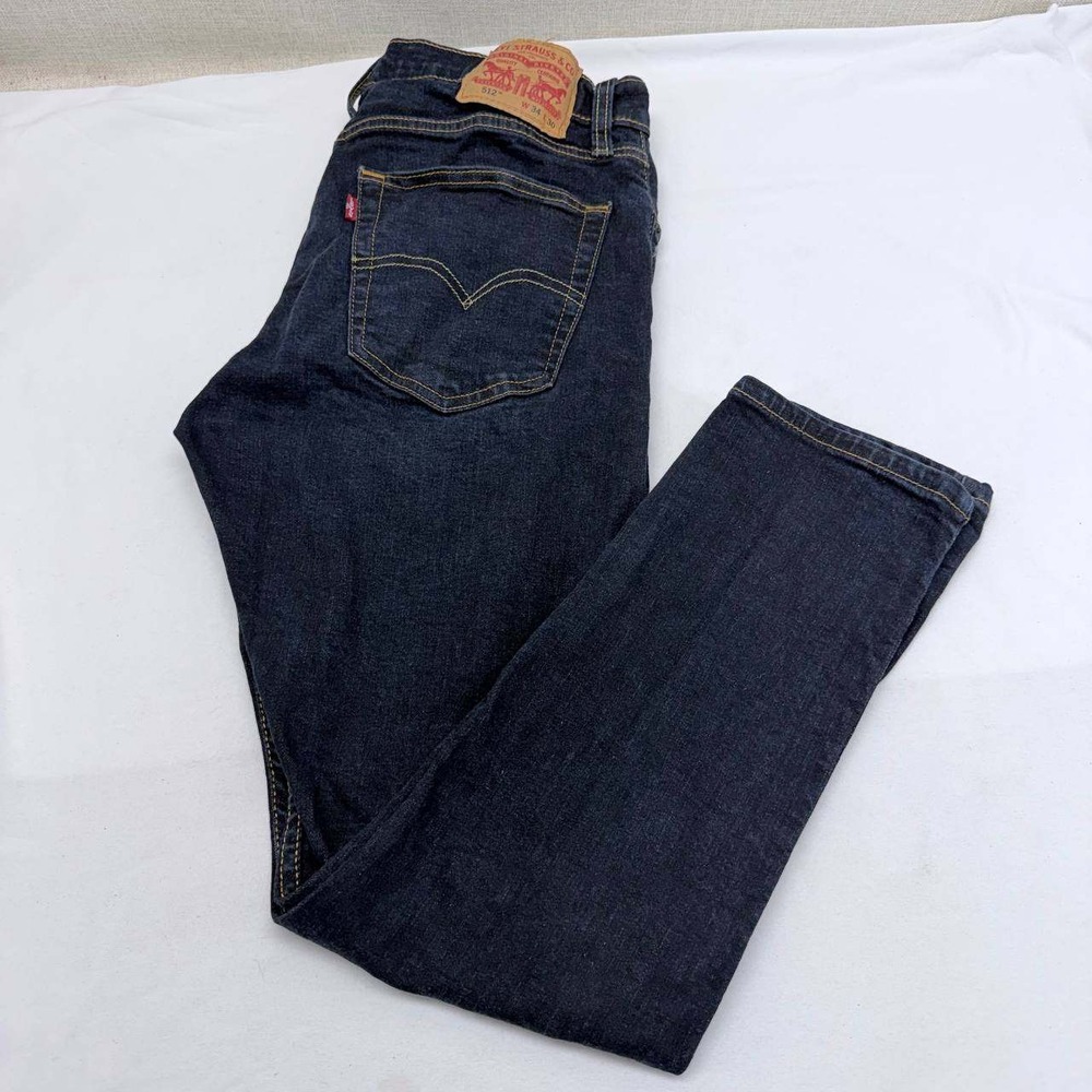 Levis 512 Slim Taper Jeans Mens 34x30 Dark Wash Indigo Denim 28833-0287